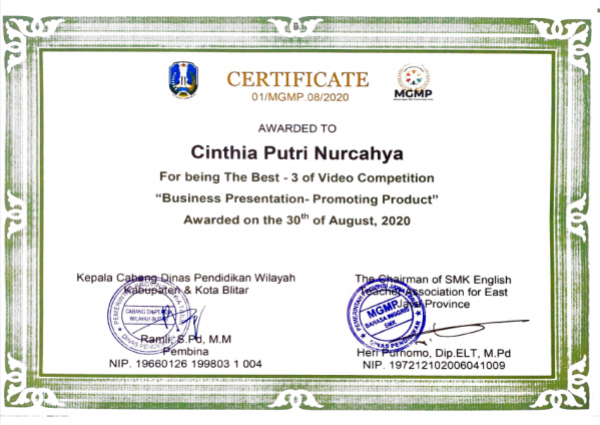 Business Presentation 2020 &ldquo;video competition&rdquo;