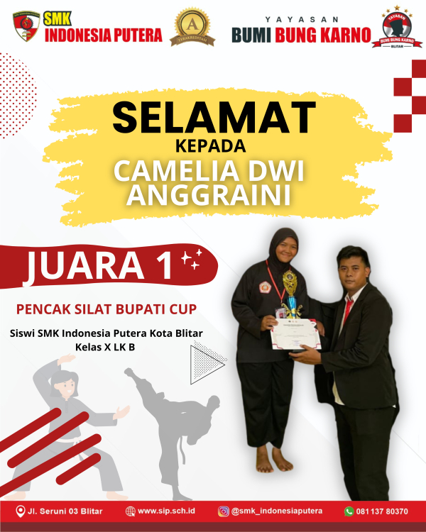 Siswi SMK Indonesia Putera Kota Blitar Raih Juara 1 Pencak Silat Bupati Cup 2025