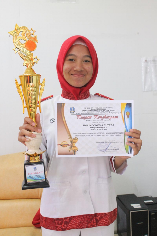 Nilaai UNBK tertinggi tahun pelajaran 2018/ 2019 bidang studi MATEMATIKA